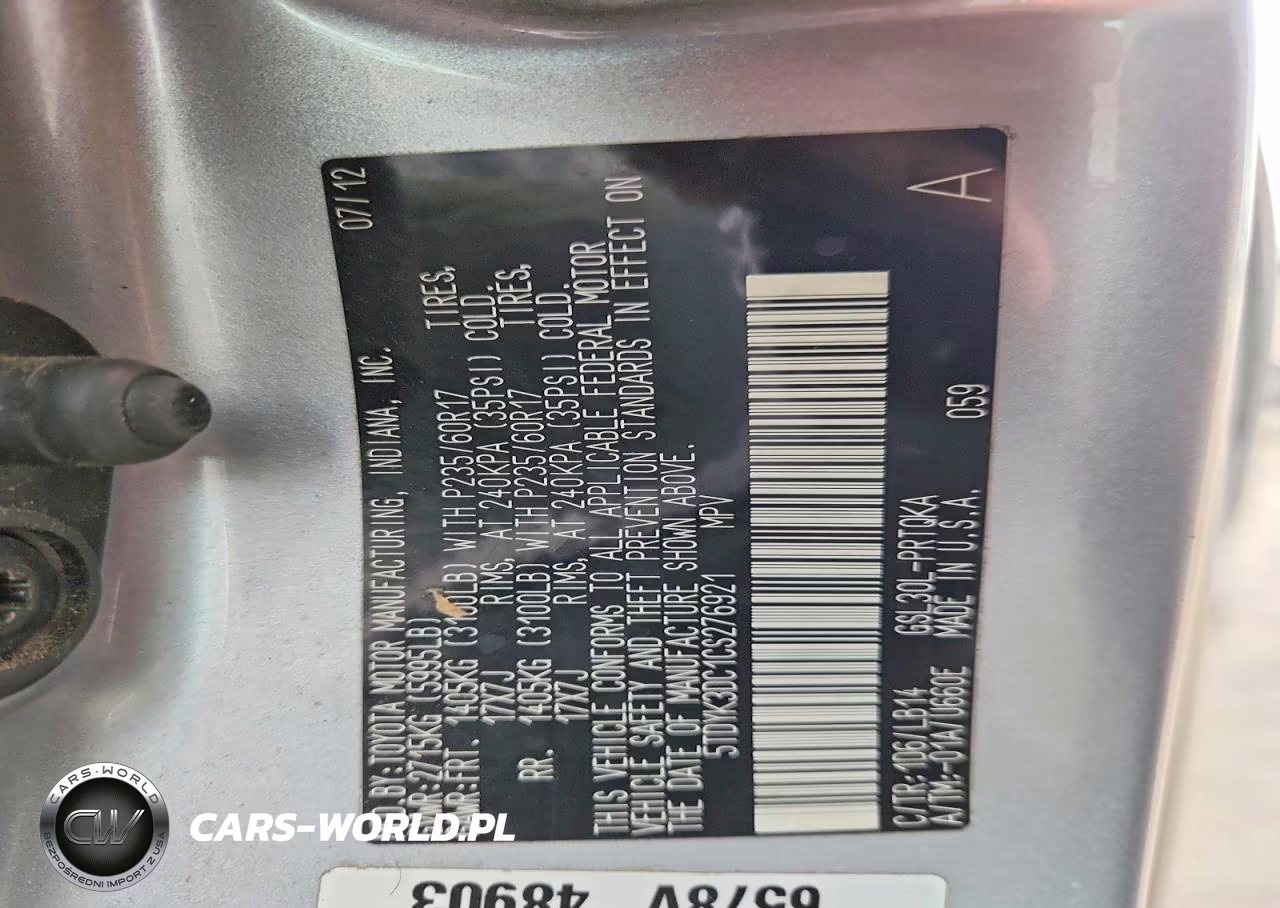 2012 Toyota Sienna VIN:5TDYK3DC1CS276921 - 14