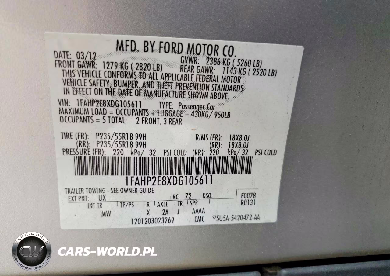 2013 Ford Taurus Sel VIN:1FAHP2E8XDG105611 - 12