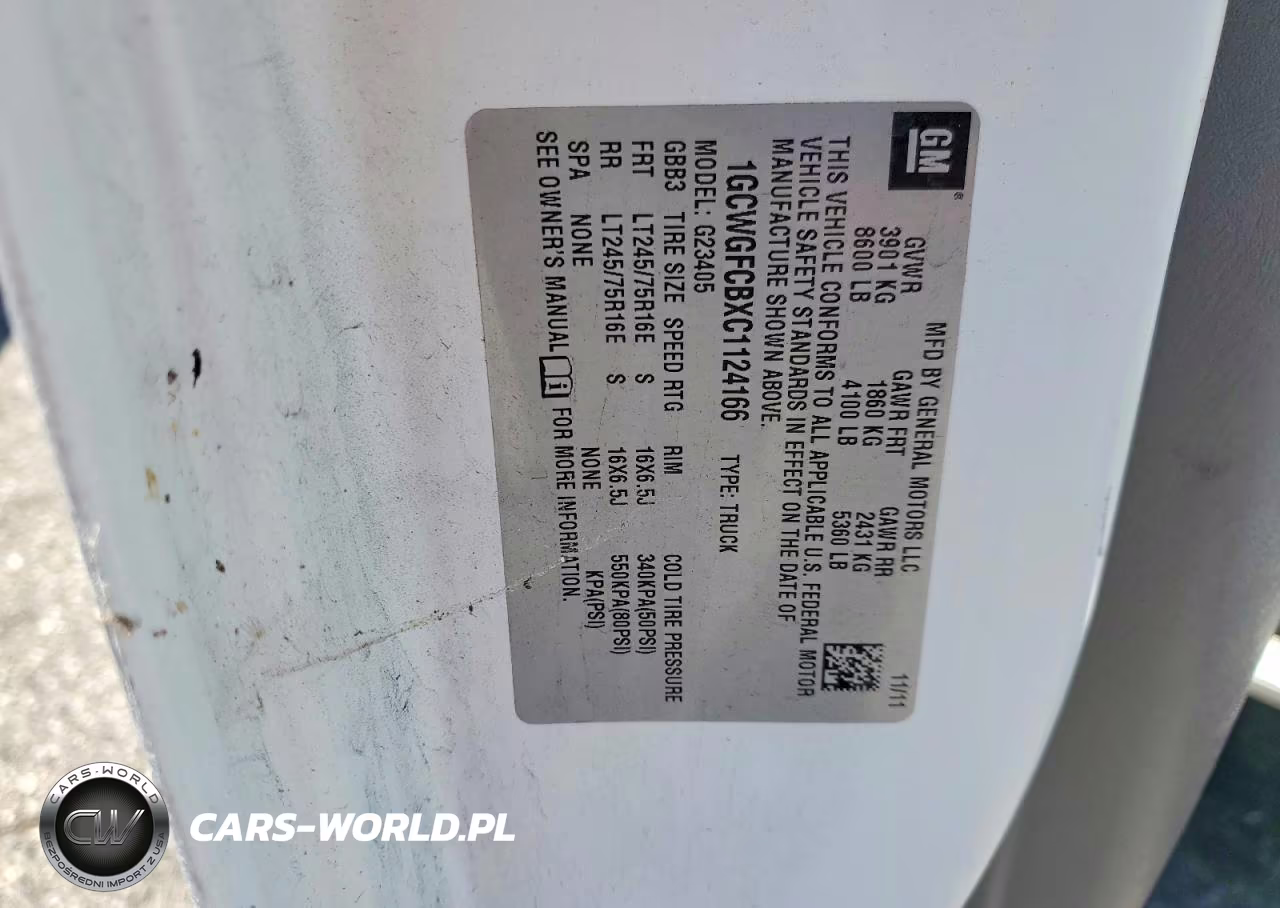 2020 Chevrolet Express G2500 Paratransit VIN:1GCWGFCBXC1124166 - 13