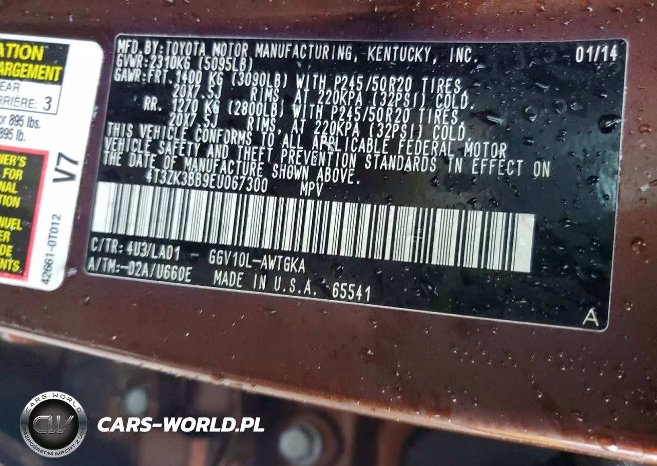 2014 Toyota Venza Xle VIN:4T3ZK3BB9EU067300 - 14