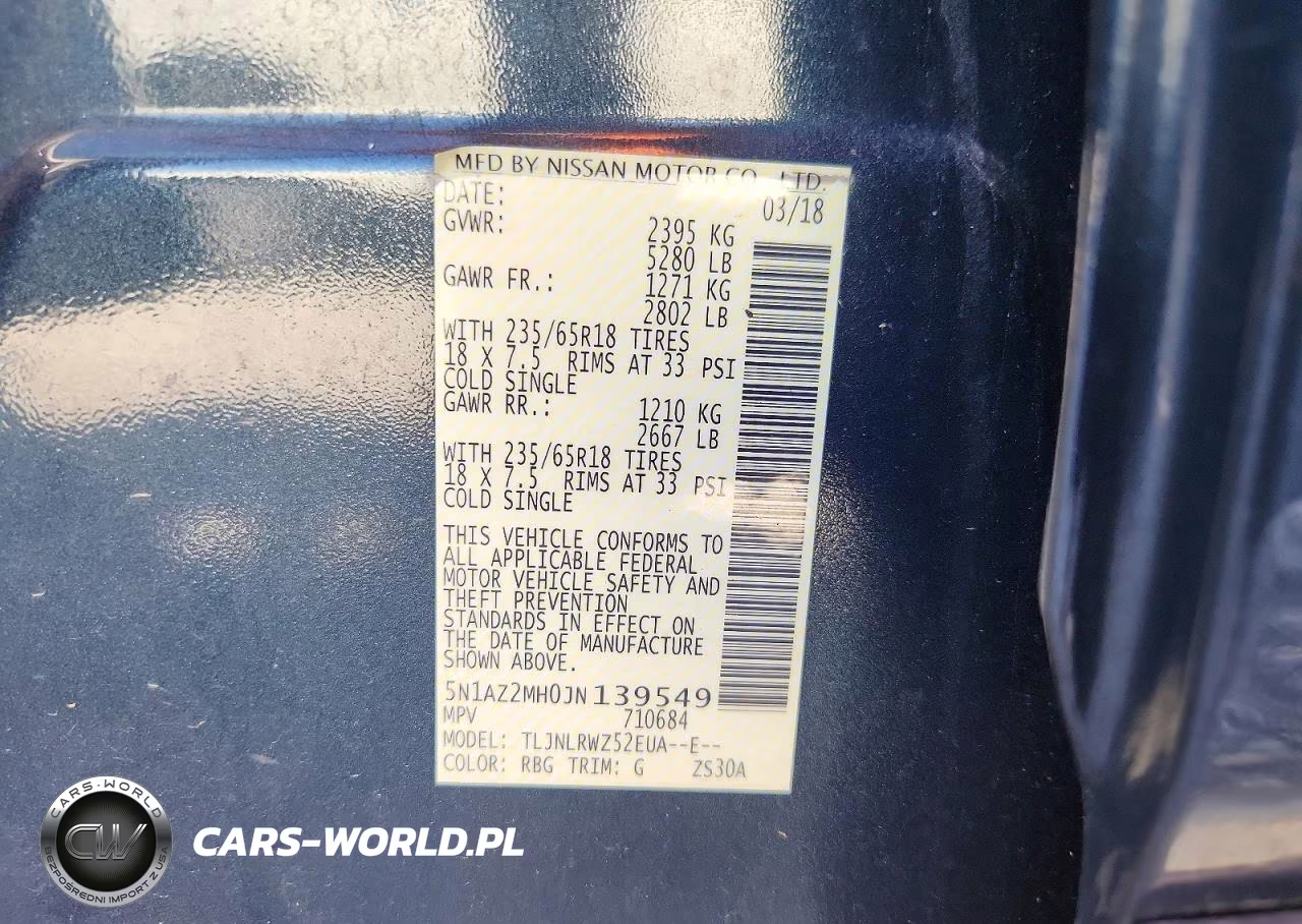 2018 Nissan Murano Sl VIN:5N1AZ2MH0JN139549 - 13