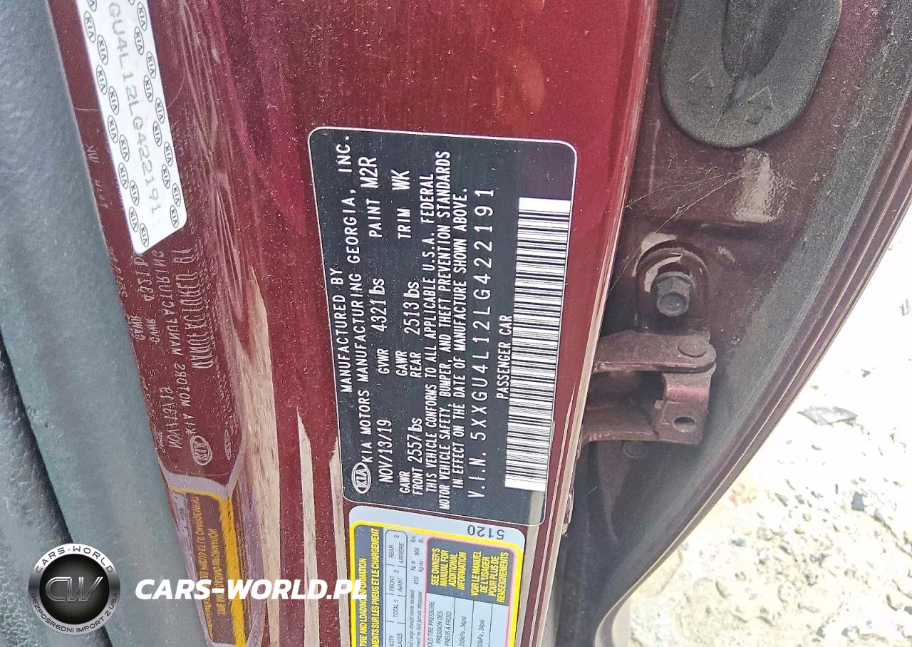 2020 Kia Optima Ex VIN:5XXGU4L12LG422191 - 12