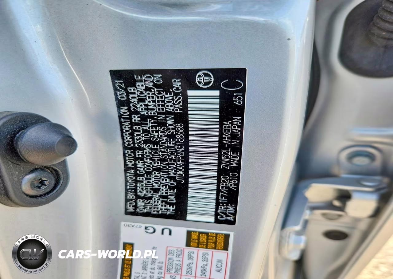 2021 Toyota Prius Prime Le VIN:JTDKAMFP6M3188688 - 12