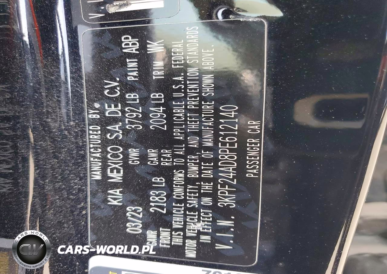 2023 Kia Forte Lxs VIN:3KPF24AD8PE612140 - 12