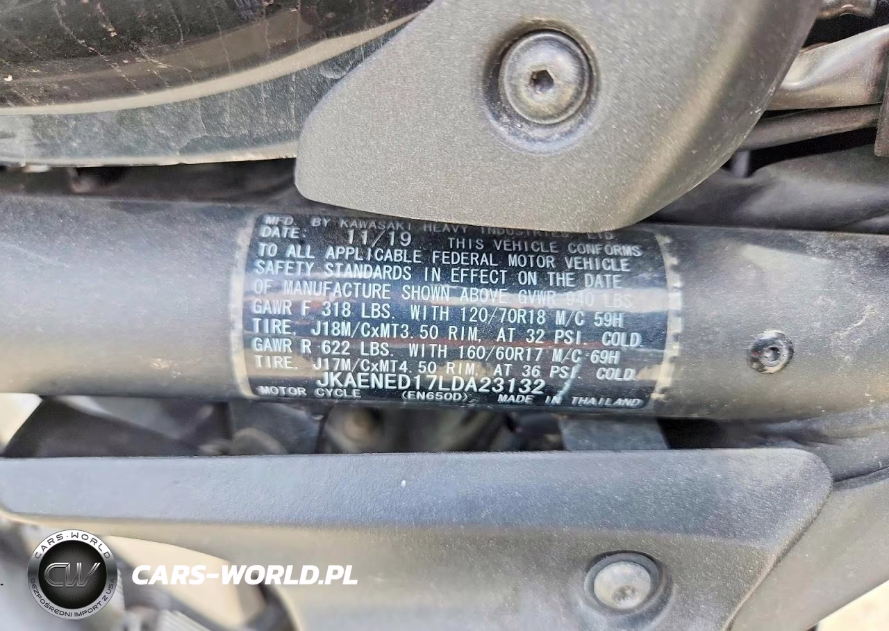 2020 Kawasaki En650 D VIN:JKAENED17LDA23132 - 9