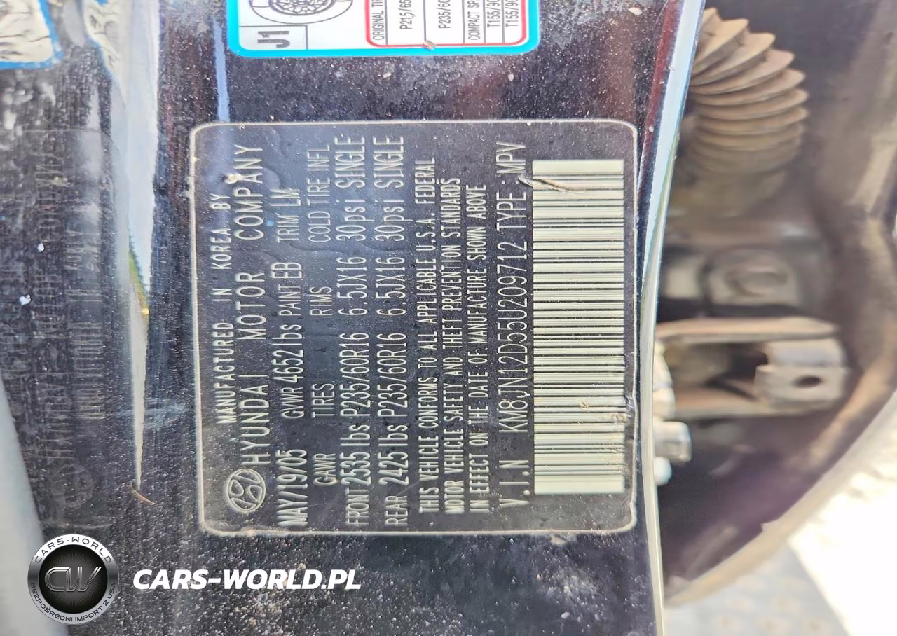 2005 Hyundai Tucson Gls VIN:KM8JN12D55U209712 - 13