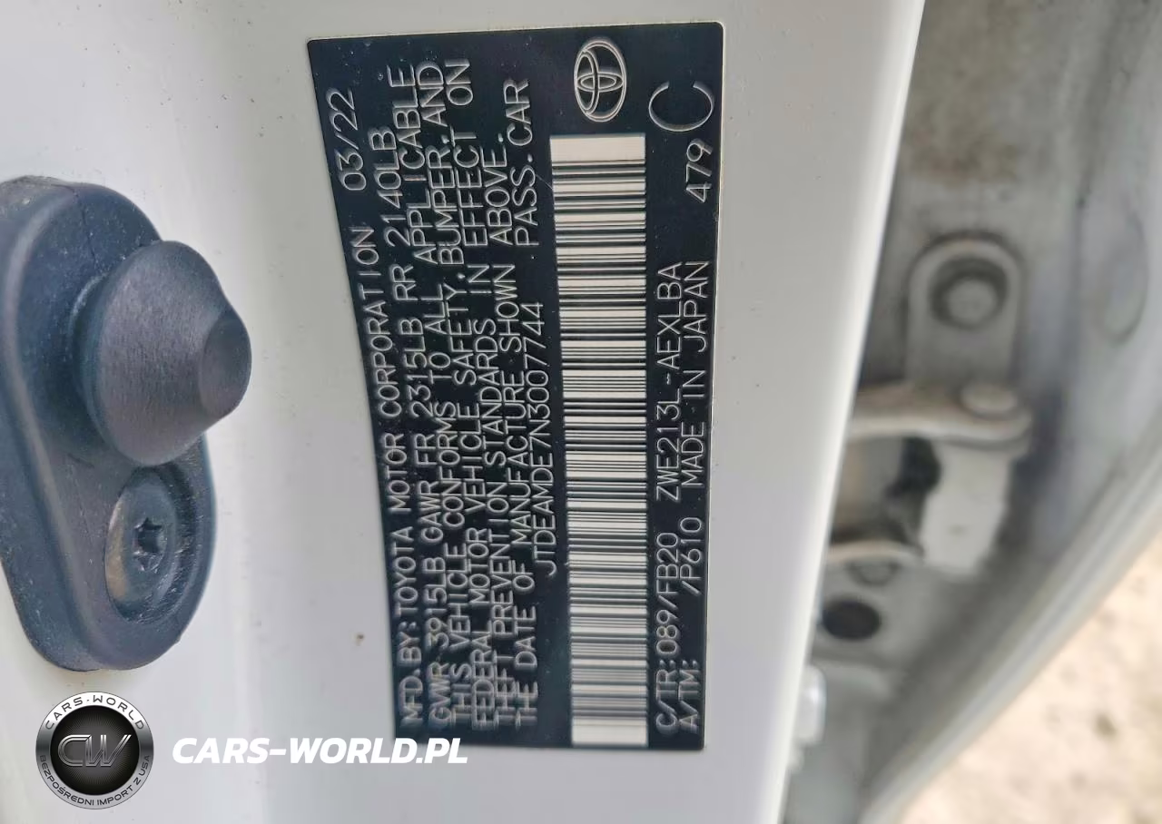 2022 Toyota Corolla Le VIN:JTDEAMDE7N3007744 - 12