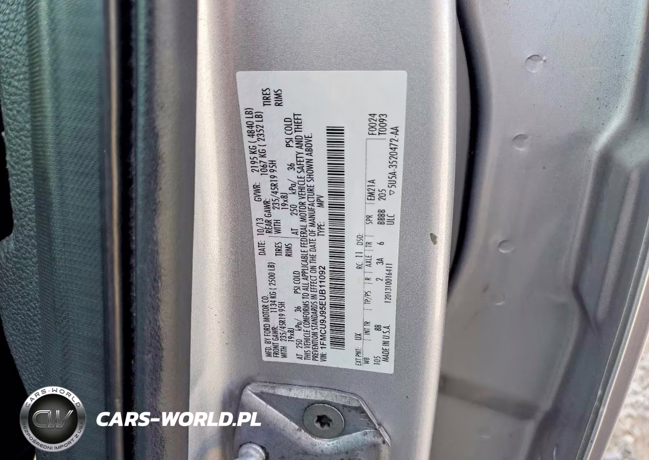 2014 Ford Escape Titanium VIN:1FMCU9J95EUB11092 - 13