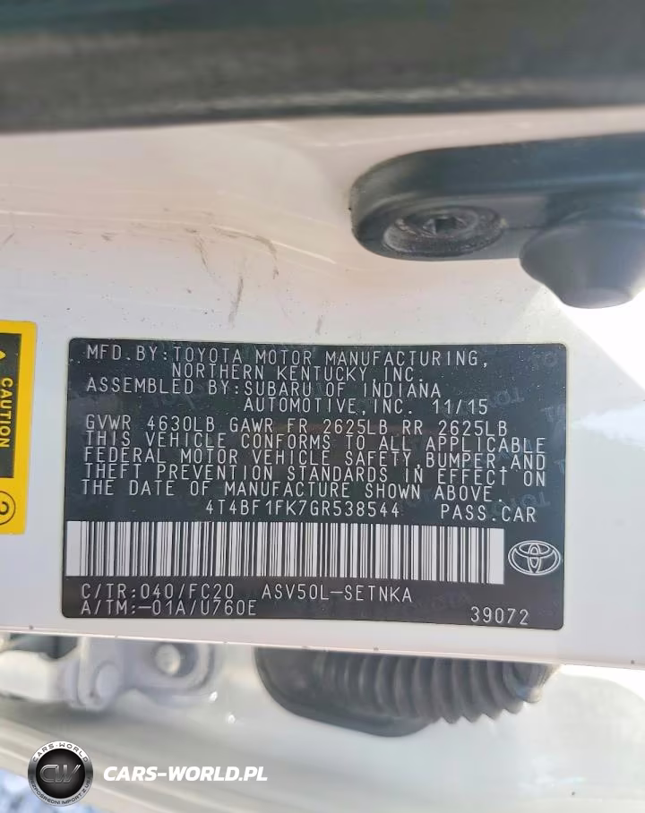 2016 Toyota Camry Le VIN:4T4BF1FK7GR538544 - 12