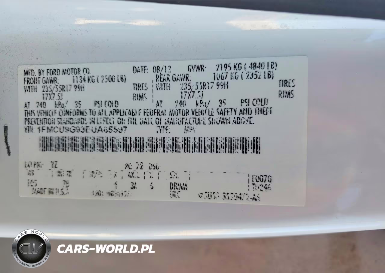 2014 Ford Escape Se VIN:1FMCU9G93EUA85597 - 14