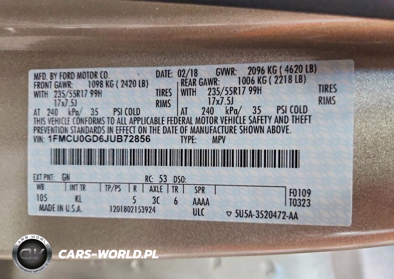 2018 Ford Escape Se VIN:1FMCU0GD6JUB72856 - 12