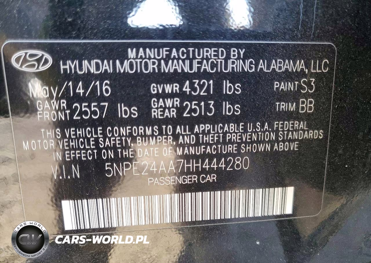 2017 Hyundai Sonata Eco VIN:5NPE24AA7HH444280 - 12