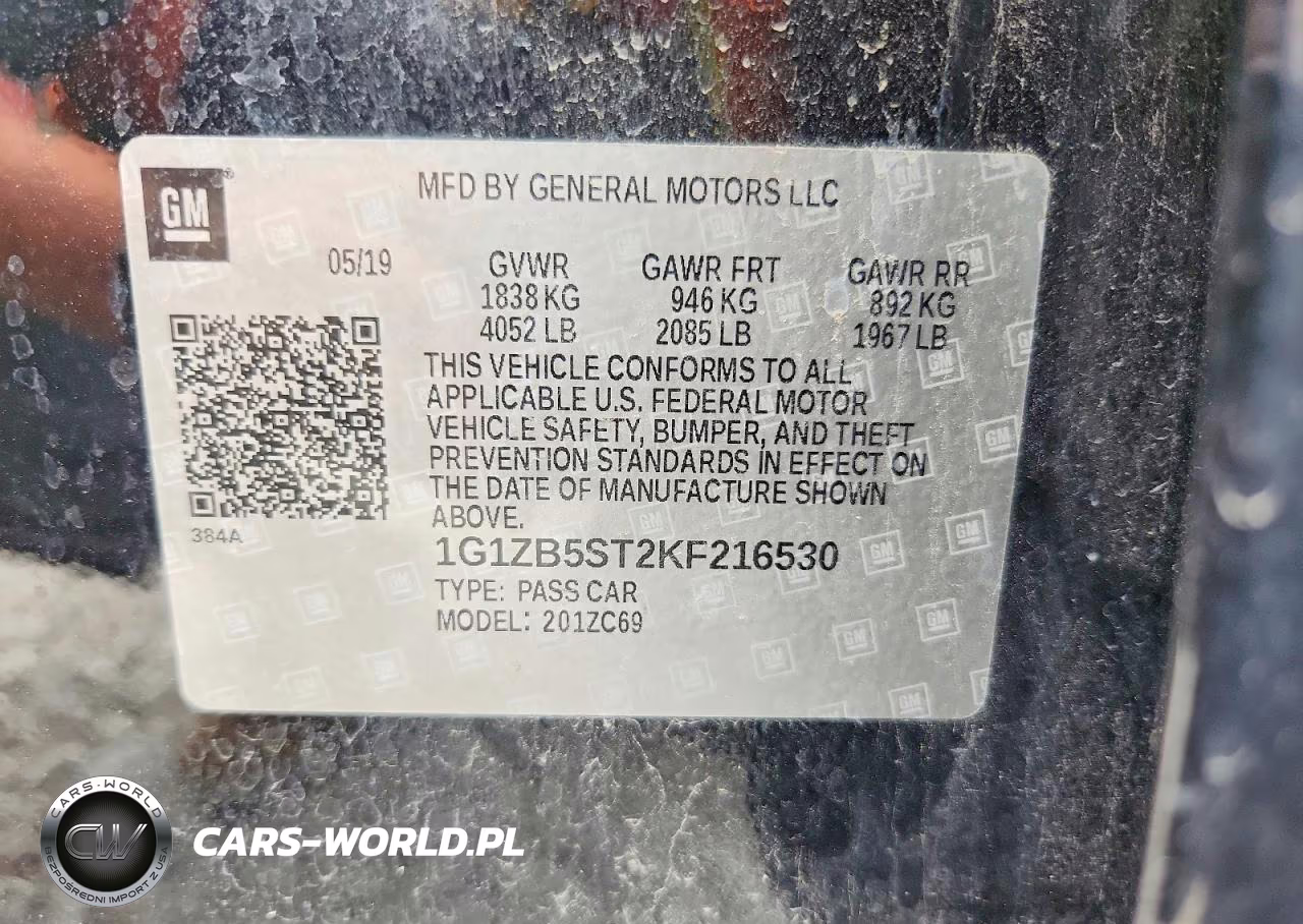 2019 Chevrolet Malibu Ls VIN:1G1ZB5ST2KF216530 - 12