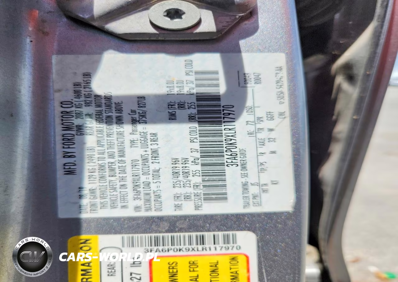 2020 Ford Fusion Titanium VIN:3FA6P0K9XLR117970 - 12