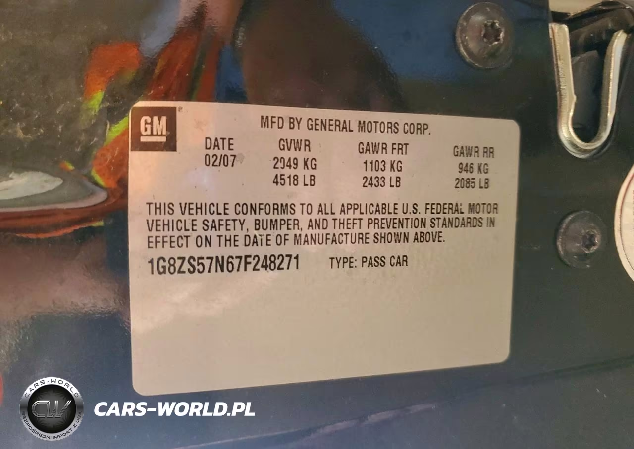2007 Saturn Aura Xe VIN:1G8ZS57N67F248271 - 12