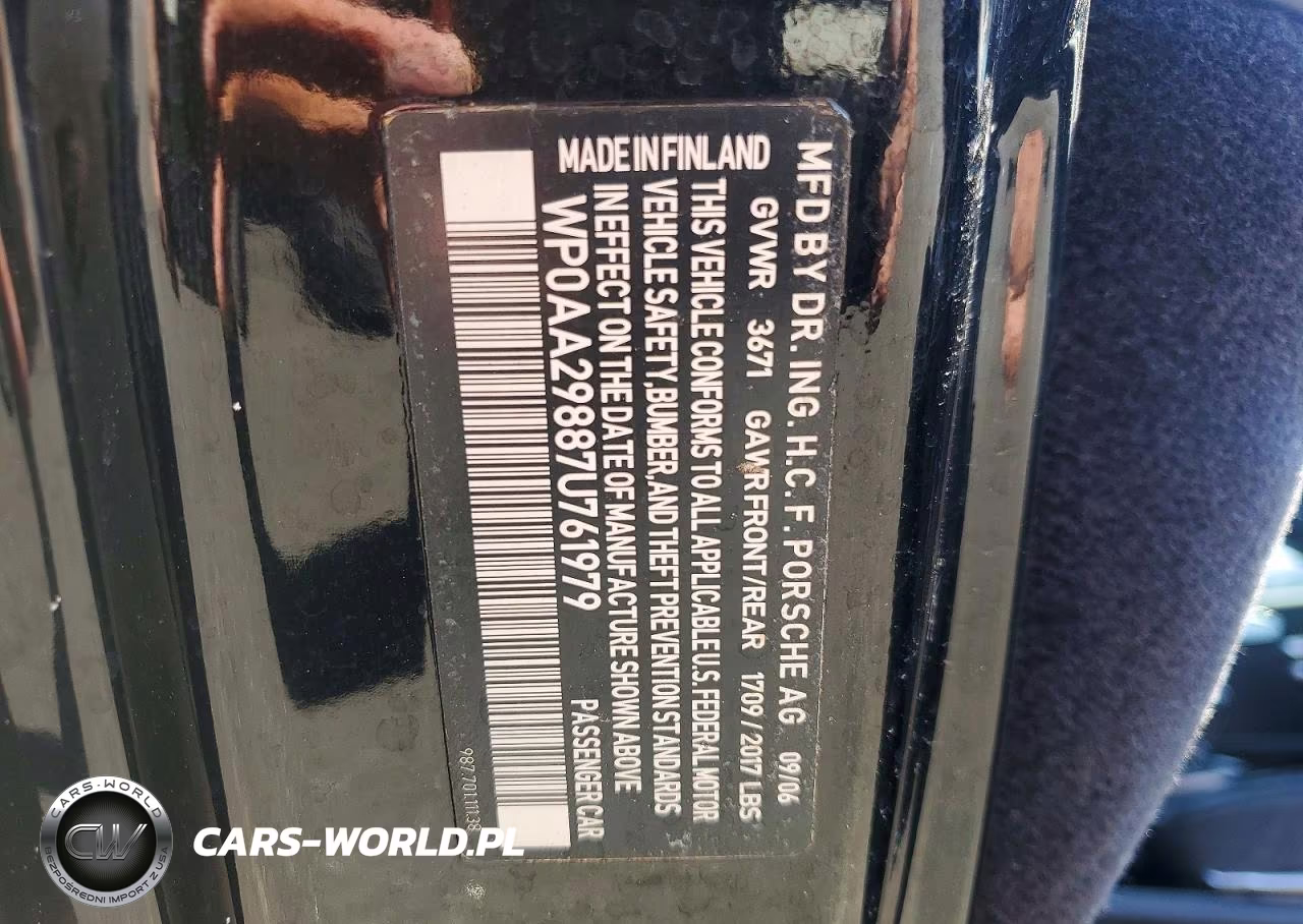2007 Porsche Cayman VIN:WP0AA29887U761979 - 12