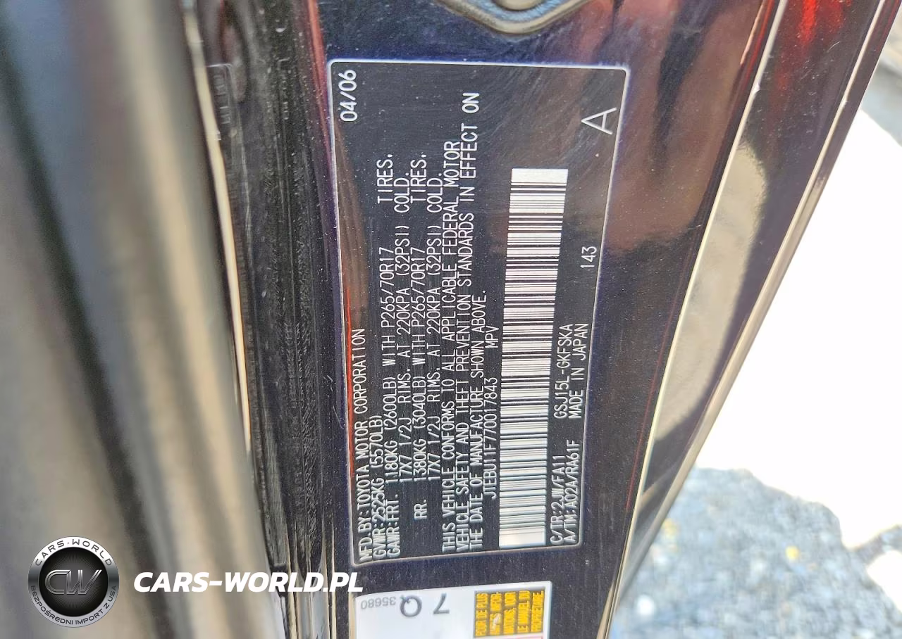 2007 Toyota Fj Cruiser Base VIN:JTEBU11F770017843 - 12