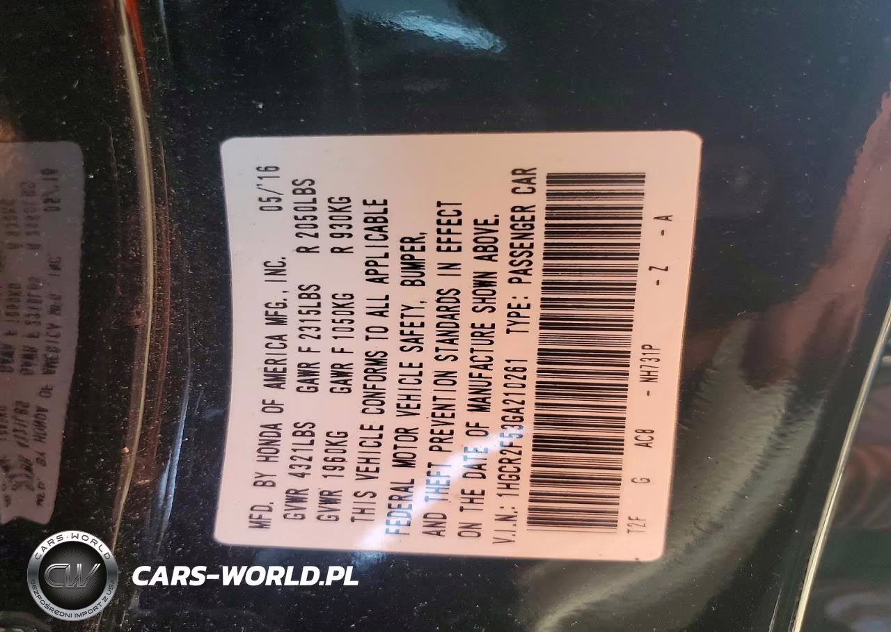 2016 Honda Accord Sport VIN:1HGCR2F53GA210261 - 12
