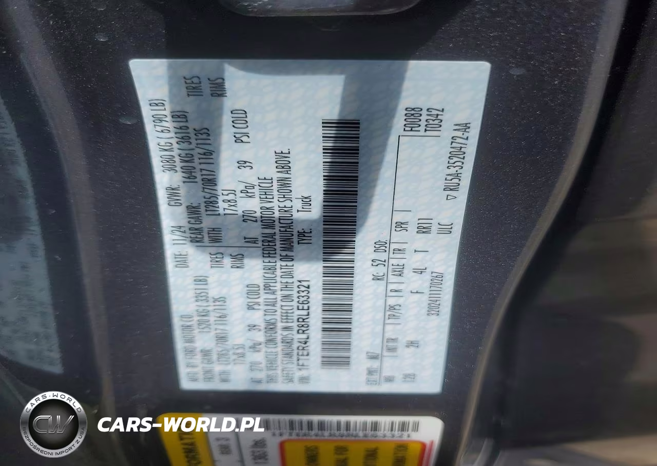 2024 Ford Ranger Raptor VIN:1FTER4LR8RLE63321 - 12