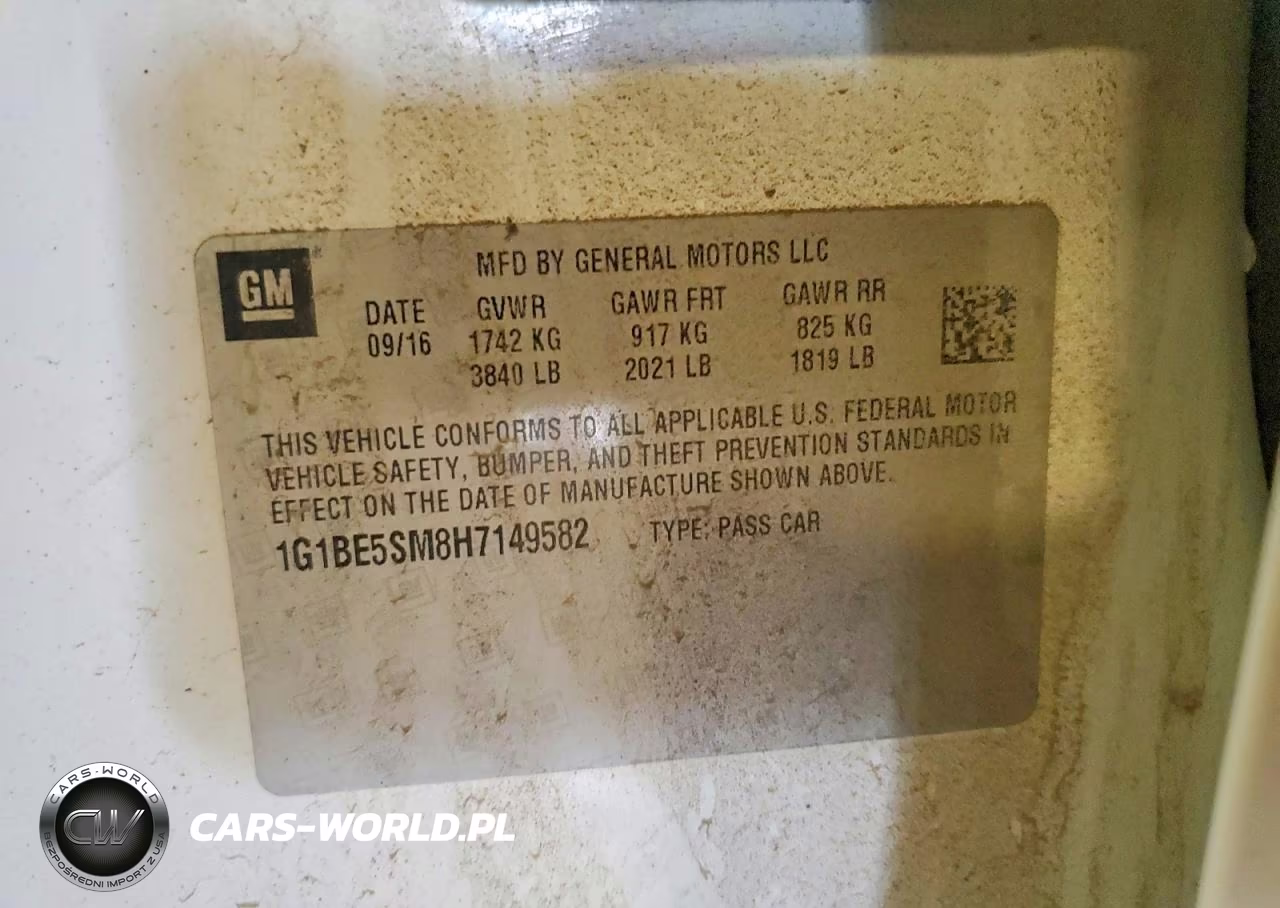 2017 Chevrolet Cruze Lt VIN:1G1BE5SM8H7149582 - 12