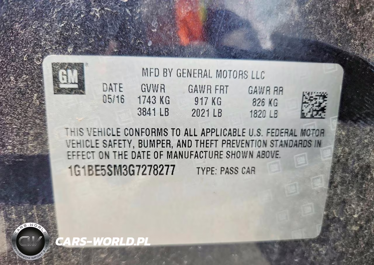 2016 Chevrolet Cruze Lt VIN:1G1BE5SM3G7278277 - 12