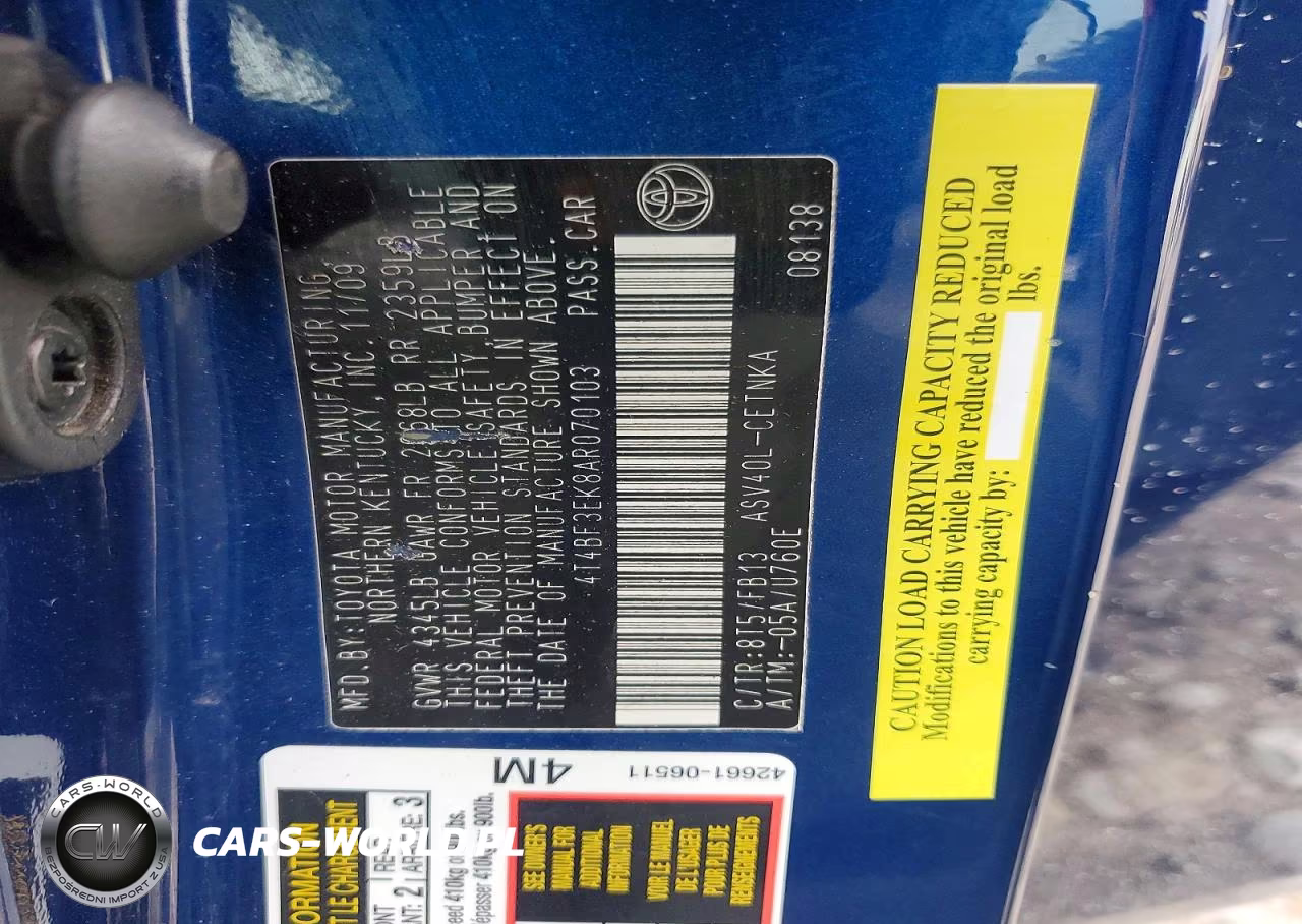 2010 Toyota Camry Le VIN:4T4BF3EK8AR070103 - 12