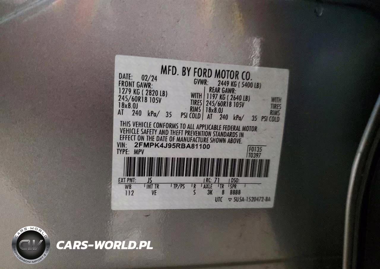 2024 Ford Edge Sel VIN:2FMPK4J95RBA81100 - 13