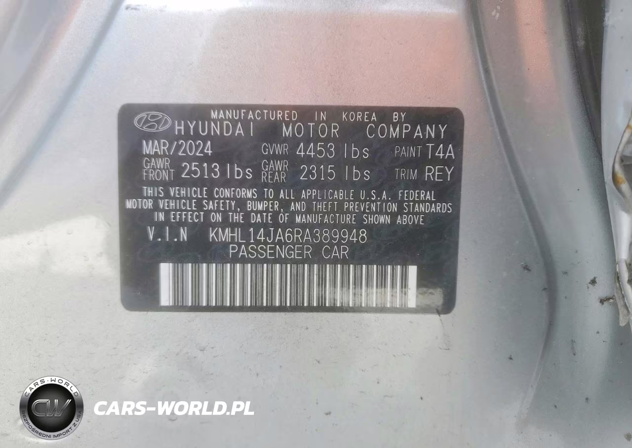 2024 Hyundai Sonata Sel VIN:KMHL14JA6RA389948 - 13