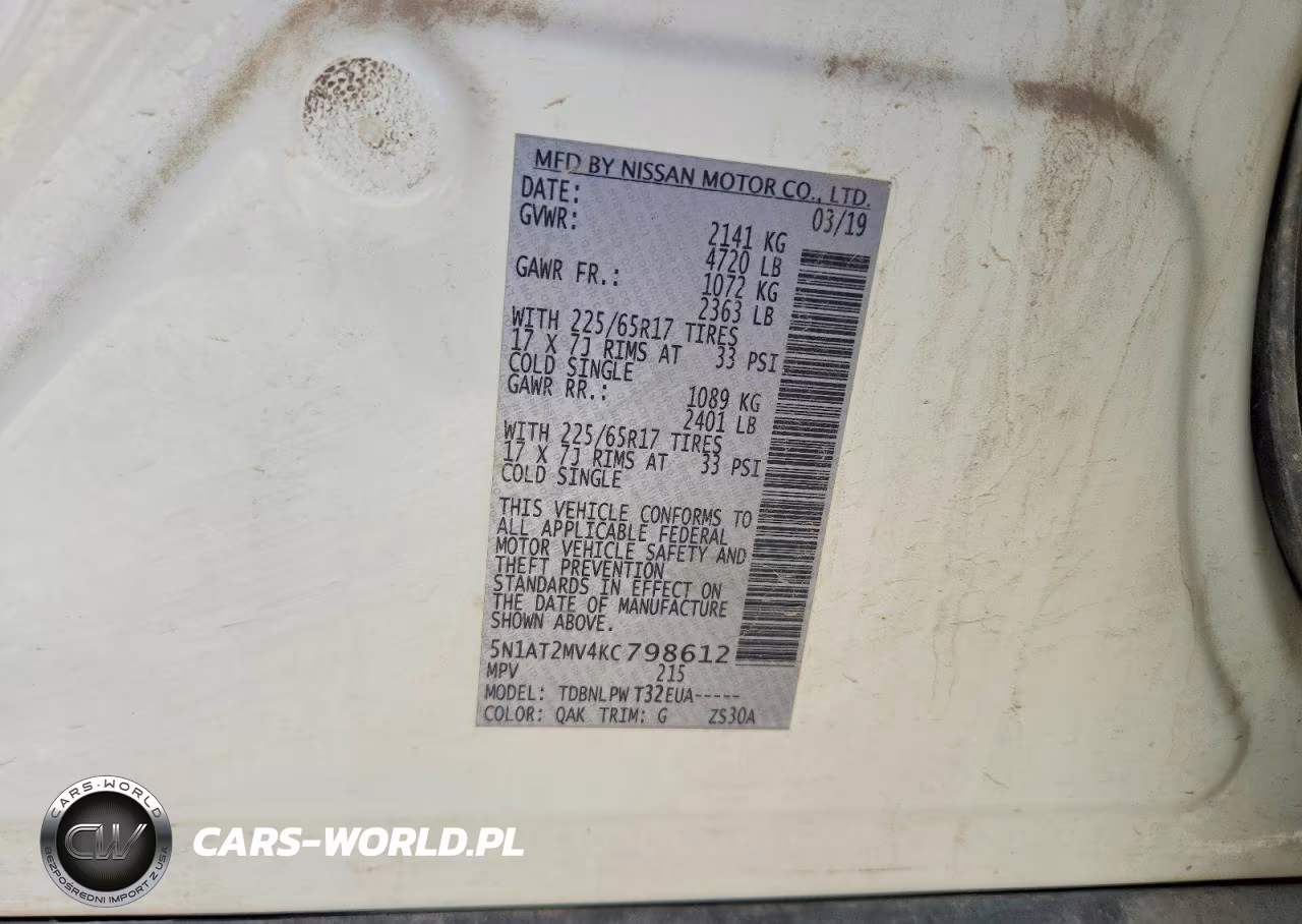 2019 Nissan Rogue S VIN:5N1AT2MV4KC798612 - 13