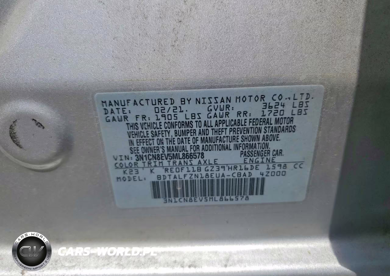 2021 Nissan Versa Sv VIN:3N1CN8EV5ML866578 - 12