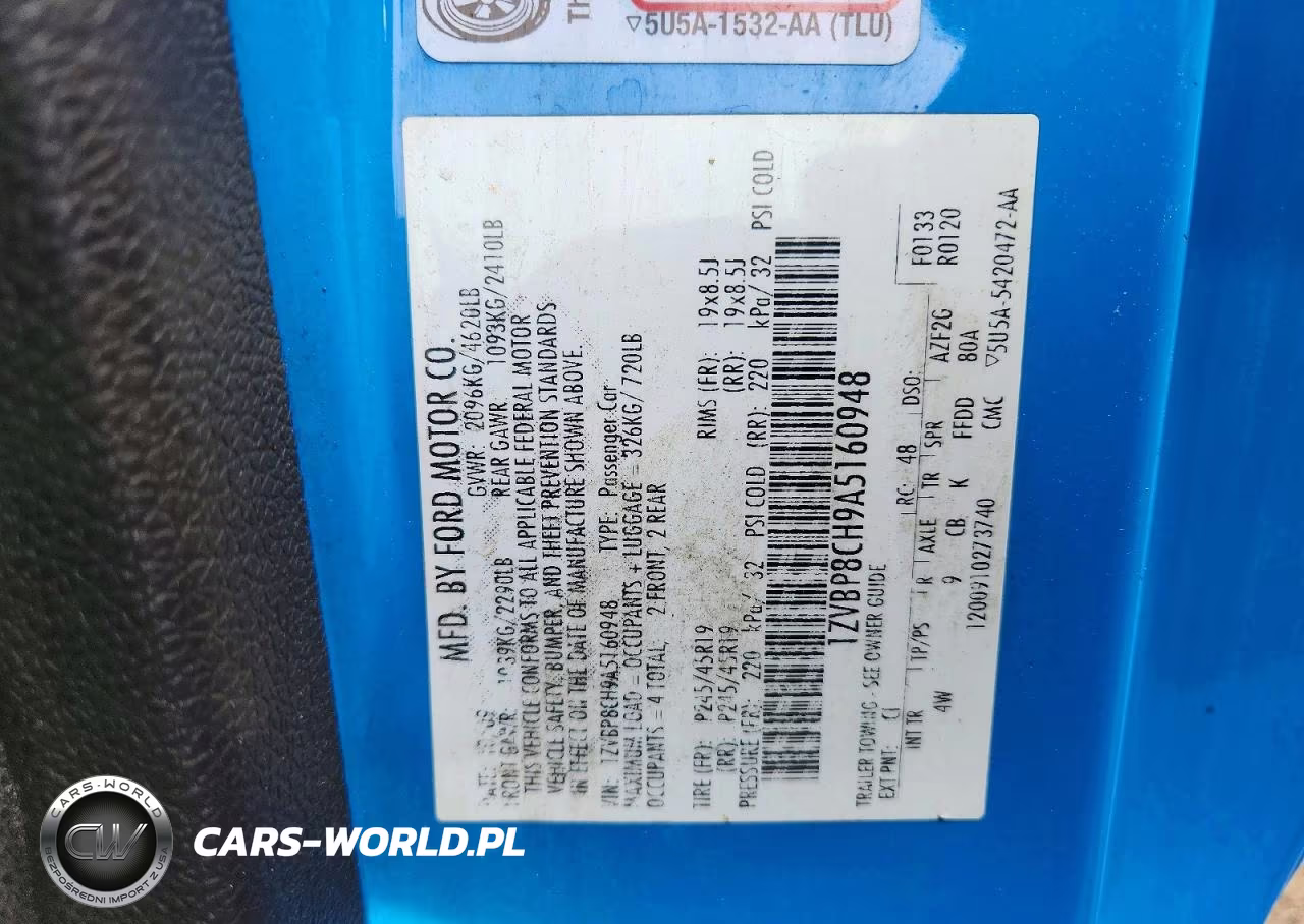 2010 Ford Mustang Gt VIN:1ZVBP8CH9A5160948 - 12