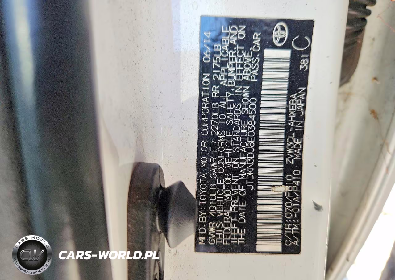 2014 Toyota Prius Two VIN:JTDKN3DU8E0384500 - 13