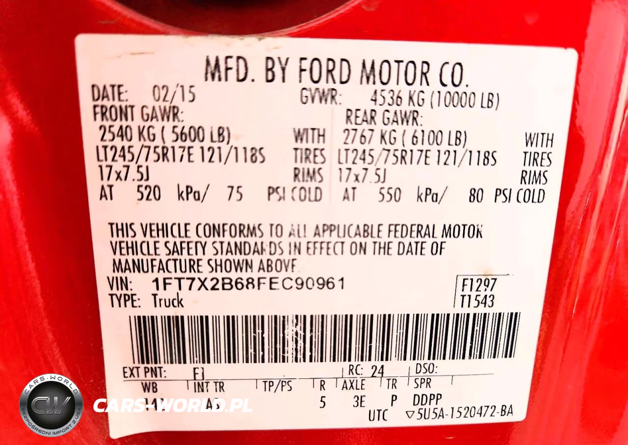 2015 Ford F250 Super Duty VIN:1FT7X2B68FEC90961 - 13