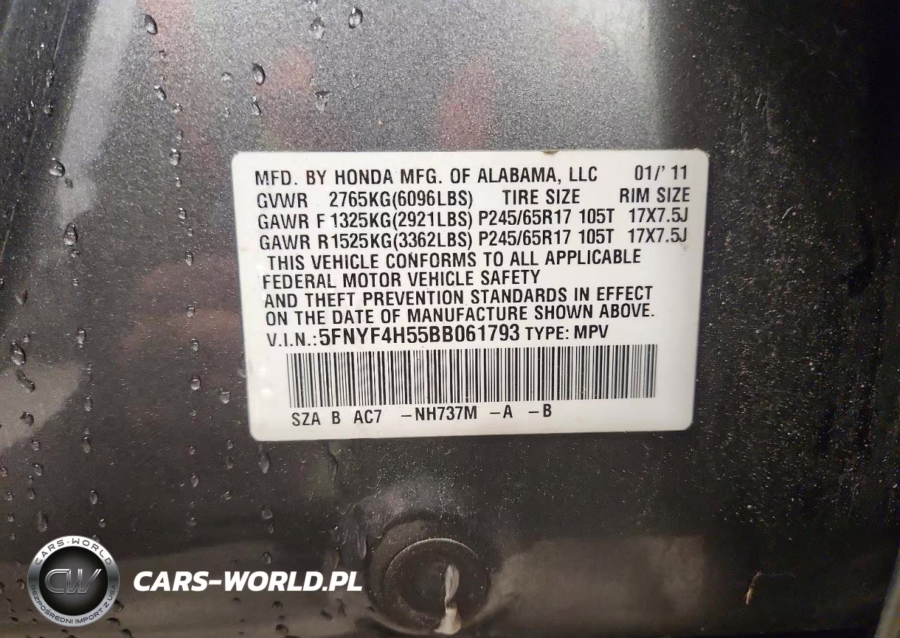 2011 Honda Pilot Exl VIN:5FNYF4H55BB061793 - 12