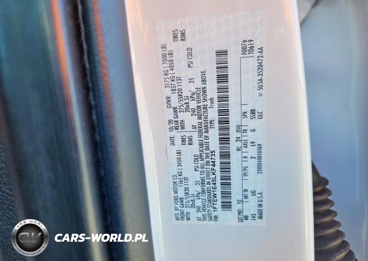2020 Ford F150 Supercrew VIN:1FTEW1E45LKF44735 - 12