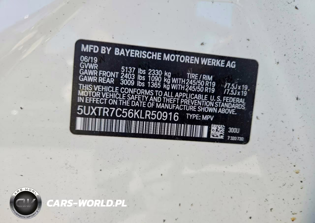 2019 BMW X3 Sdrive30I VIN:5UXTR7C56KLR50916 - 13