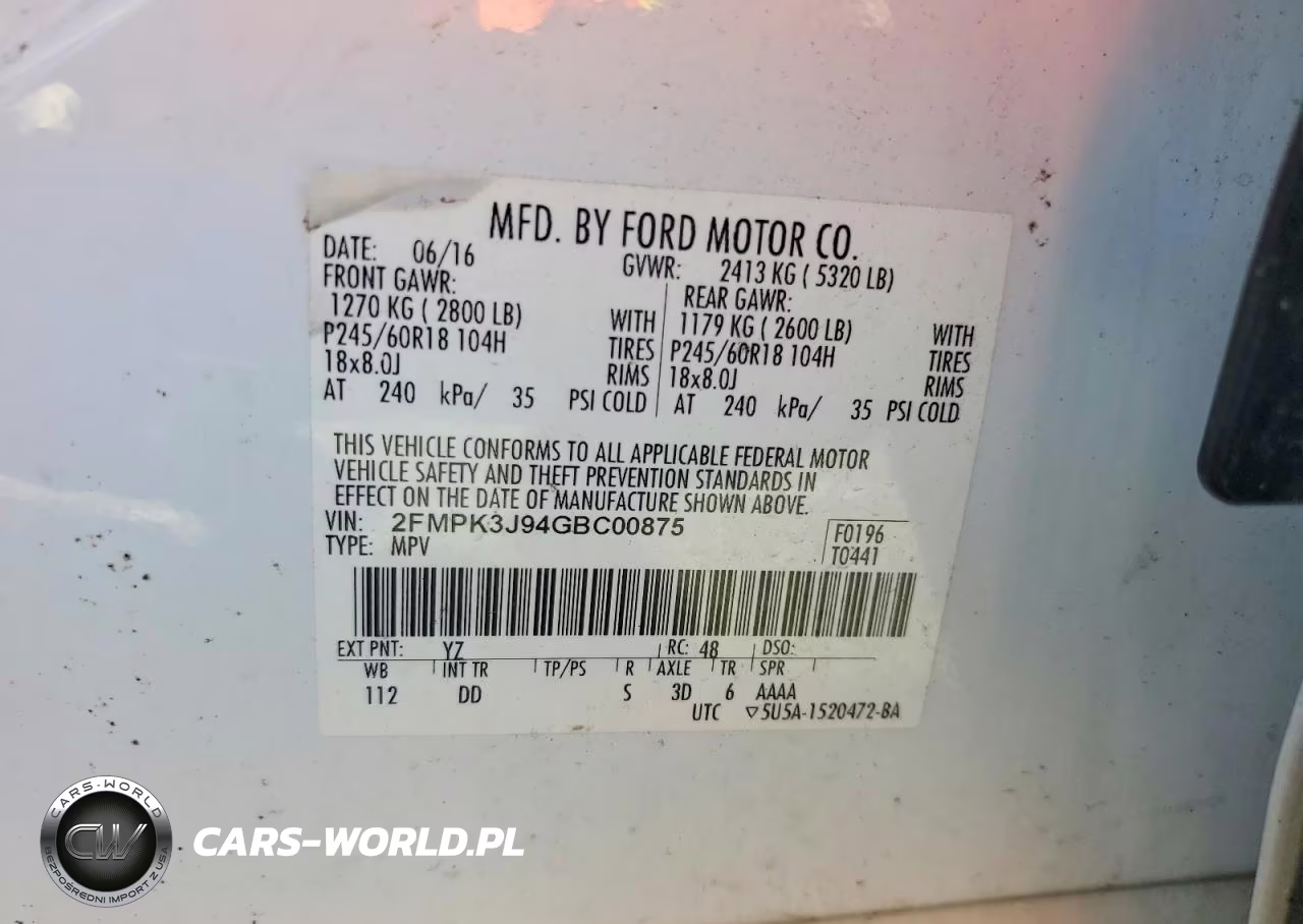 2016 Ford Edge Sel VIN:2FMPK3J94GBC00875 - 13