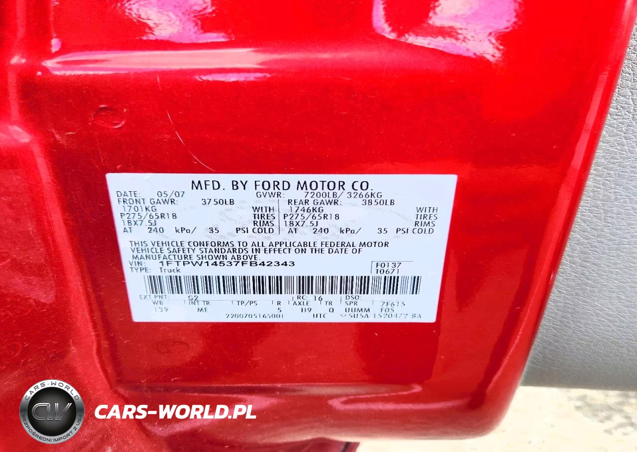 2007 Ford F150 Supercrew VIN:1FTPW14537FB42343 - 12