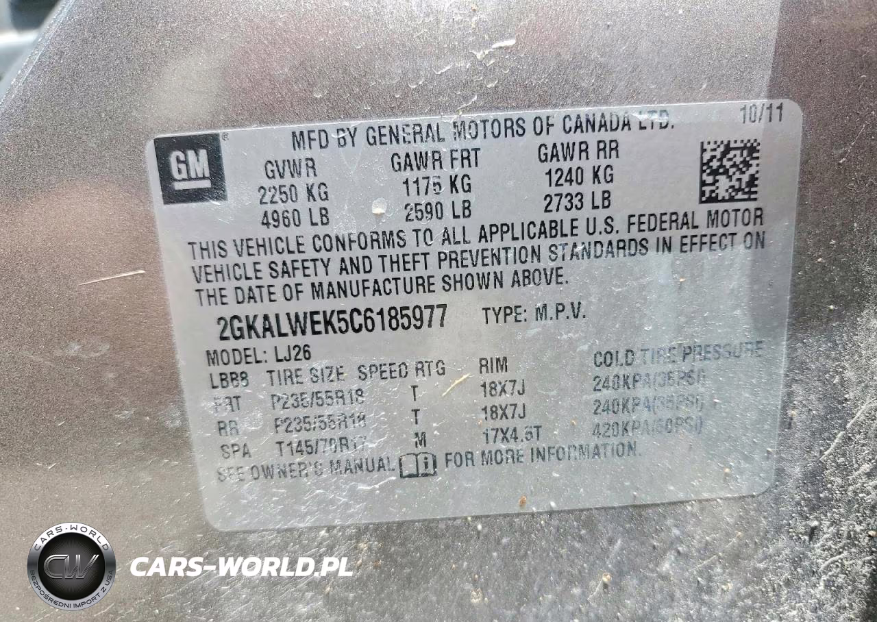2012 GMC Terrain Slt VIN:2GKALWEK5C6185977 - 13