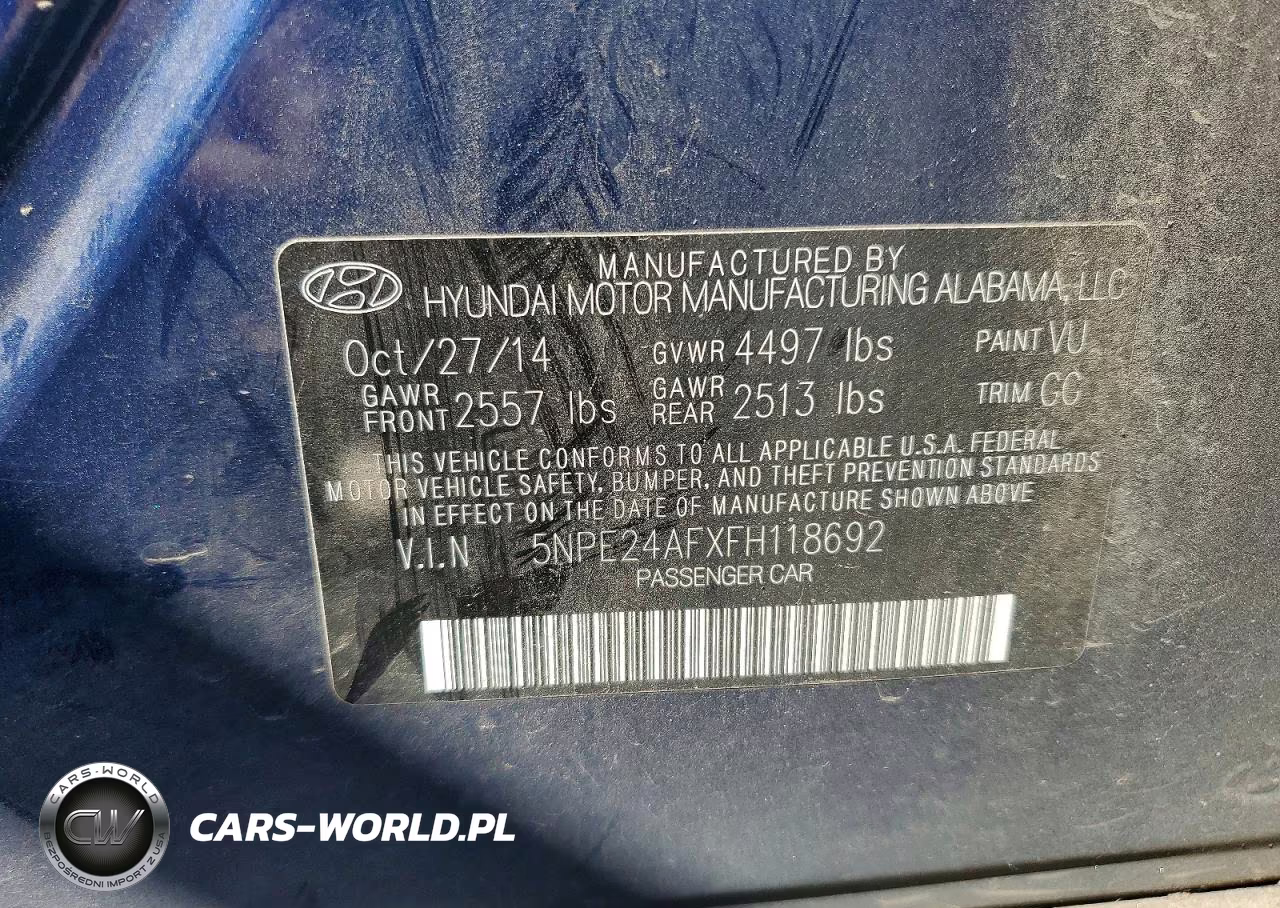 2015 Hyundai Sonata Se VIN:5NPE24AFXFH118692 - 12