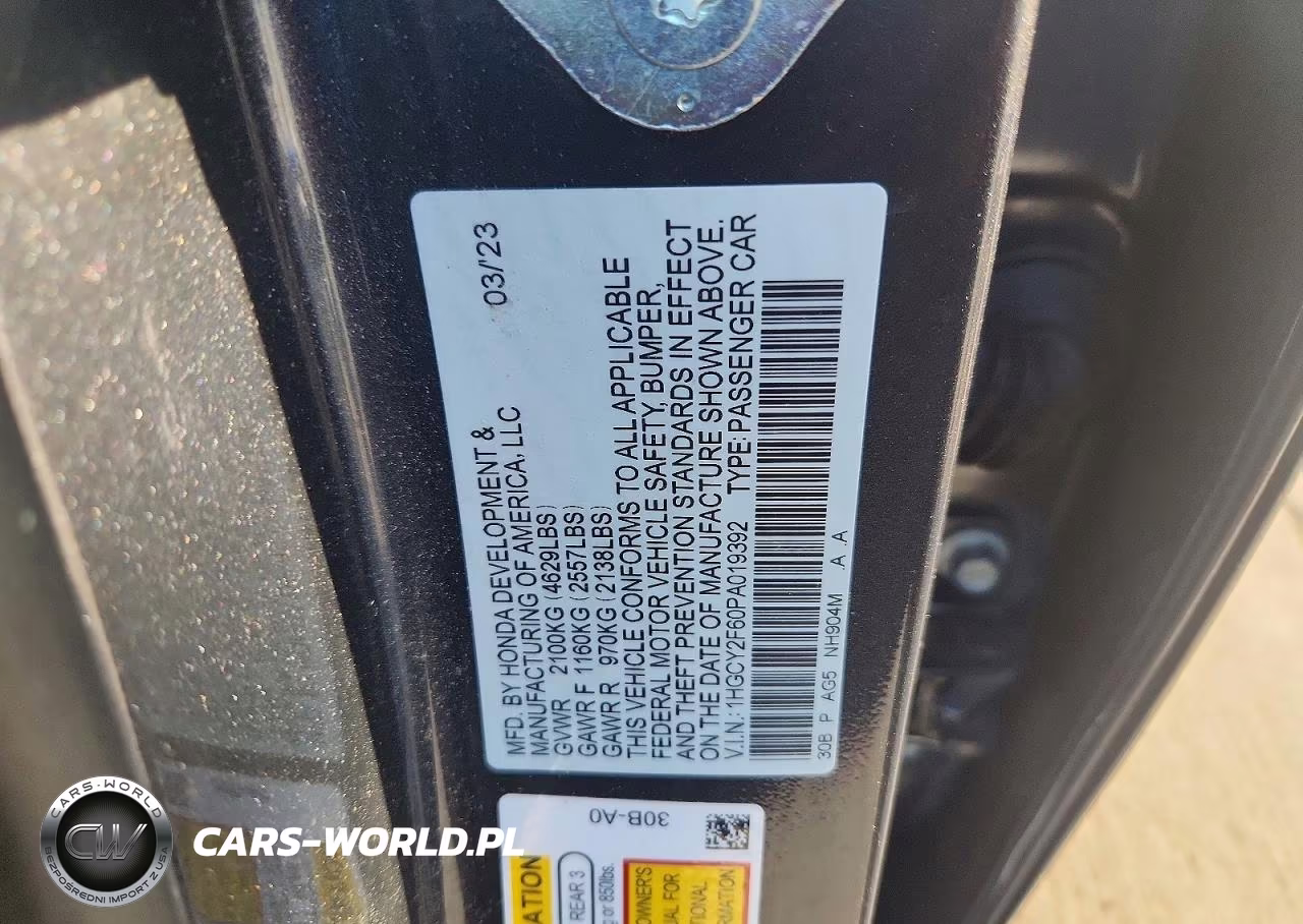 2023 Honda Accord Hybrid Exl VIN:1HGCY2F60PA019392 - 13