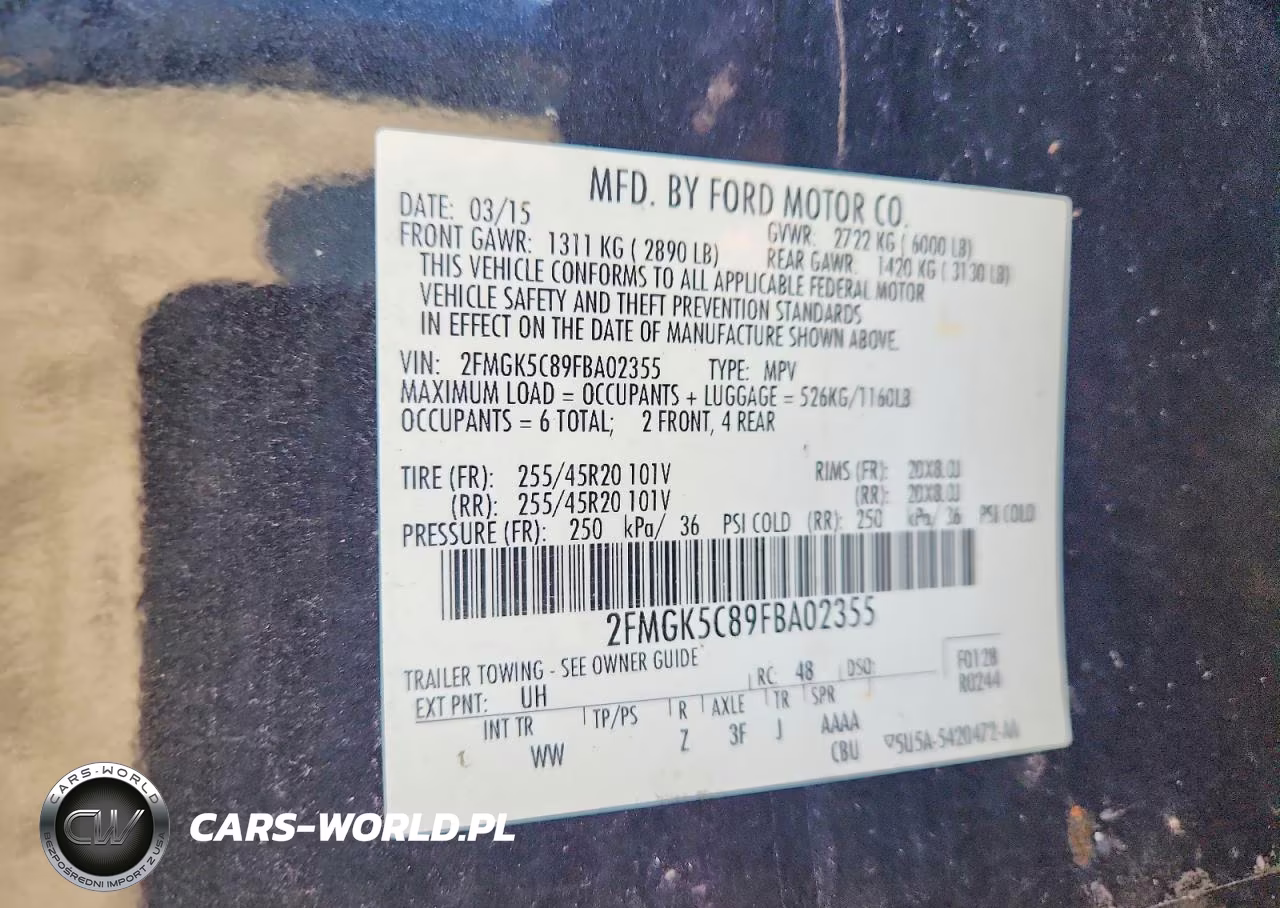 2015 Ford Flex Sel VIN:2FMGK5C89FBA02355 - 13