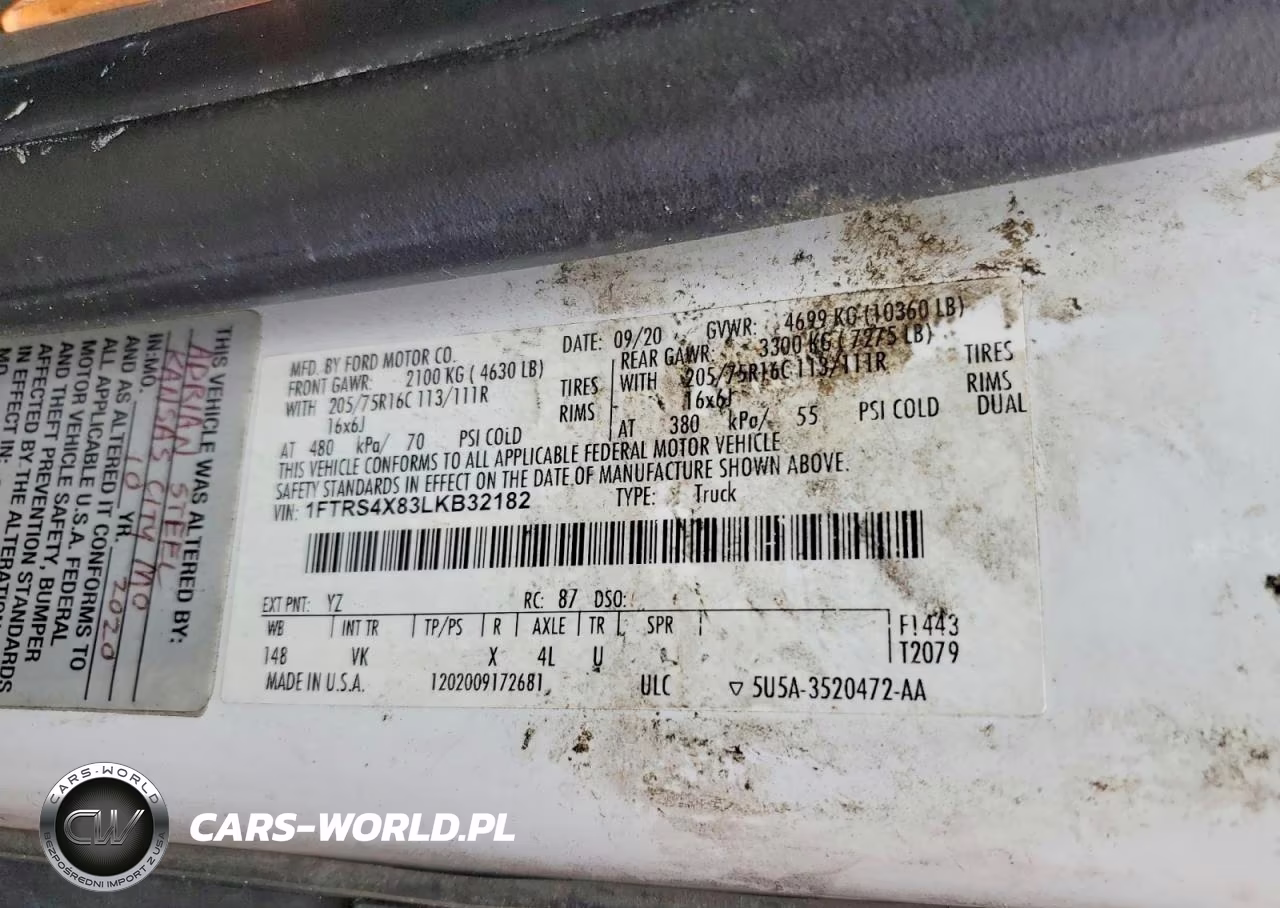 2020 Ford Transit T-350 Hd VIN:1FTRS4X83LKB32182 - 12