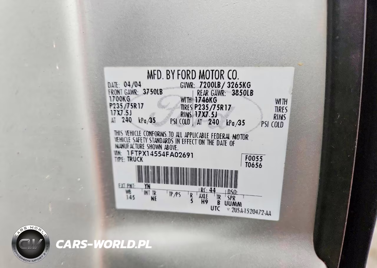 2004 Ford F150 VIN:1FTPX14554FA02691 - 12