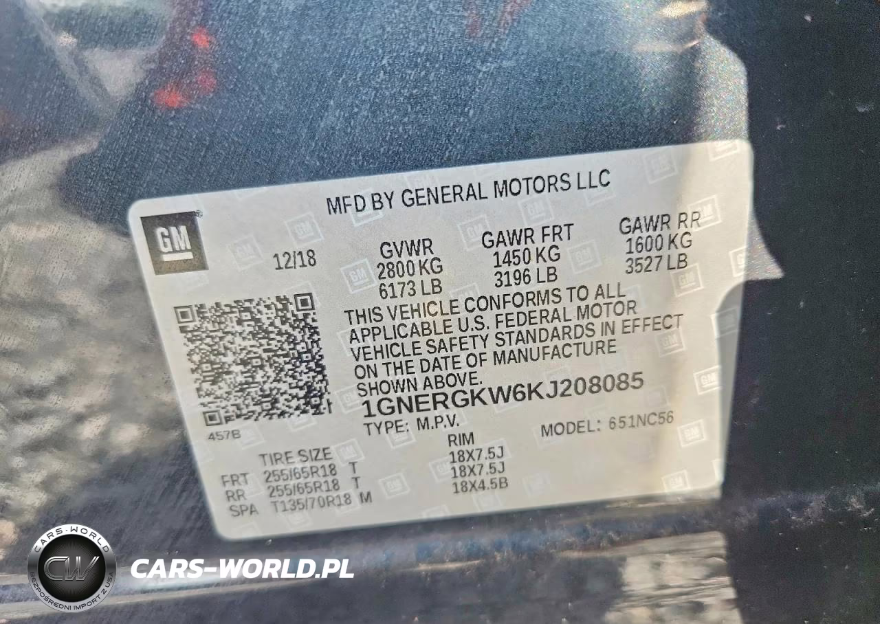 2019 Chevrolet Traverse Lt VIN:1GNERGKW6KJ208085 - 14