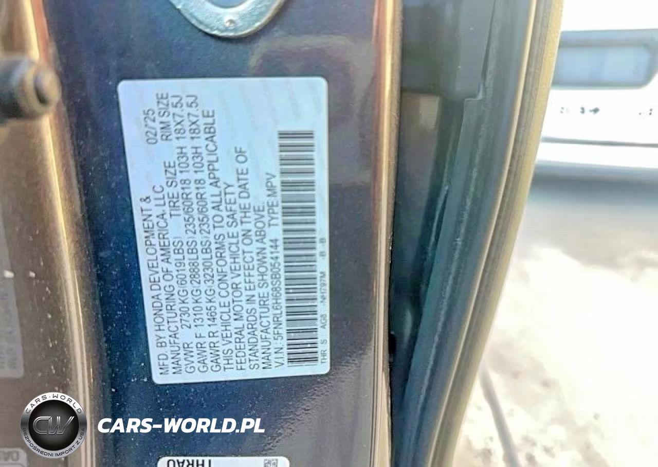 2025 Honda Odyssey Exl VIN:5FNRL6H68SB054144 - 10