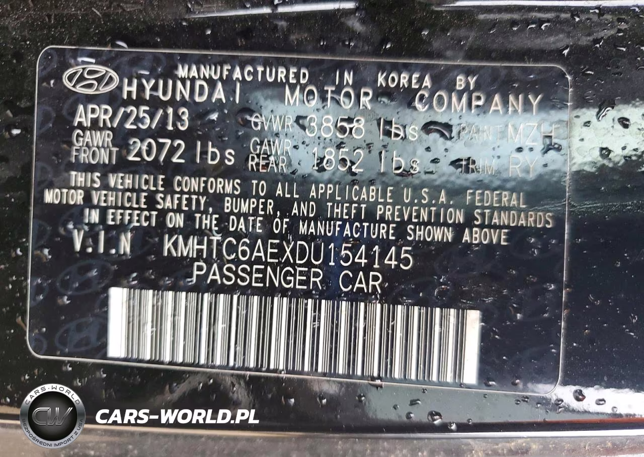 2013 Hyundai Veloster Turbo VIN:KMHTC6AEXDU154145 - 12