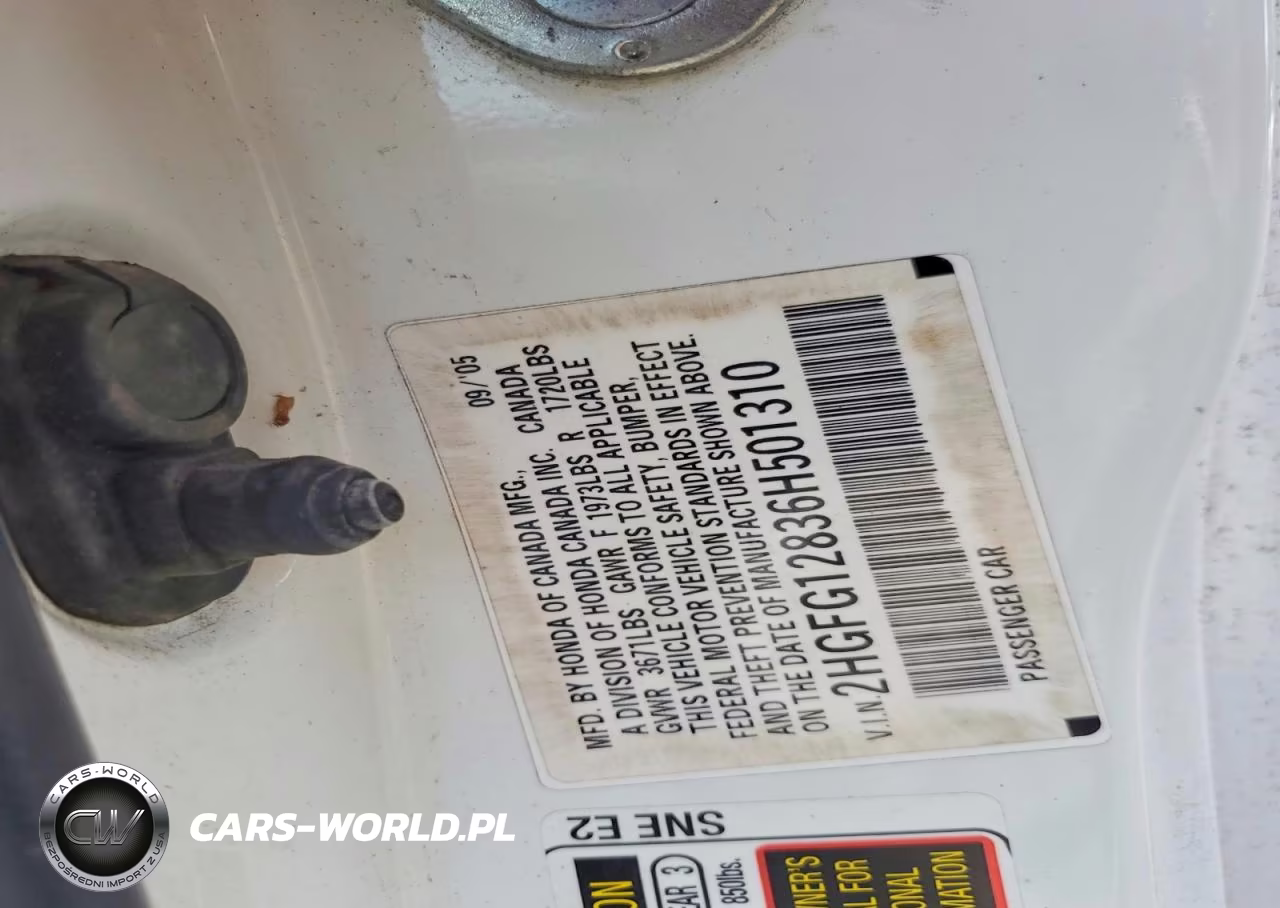 2006 Honda Civic VIN:2HGFG12836H501310 - 12