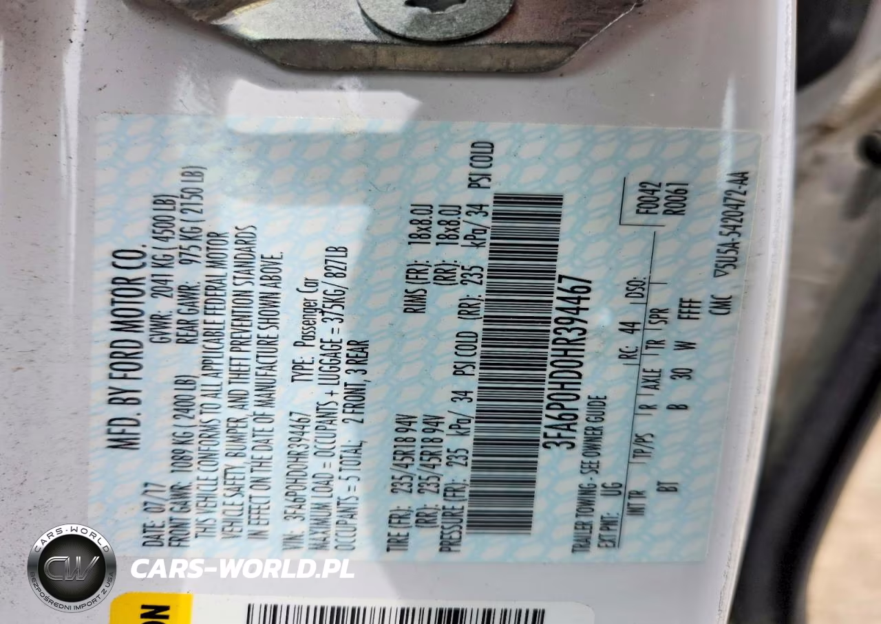 2017 Ford Fusion Se VIN:3FA6P0HD0HR394467 - 12