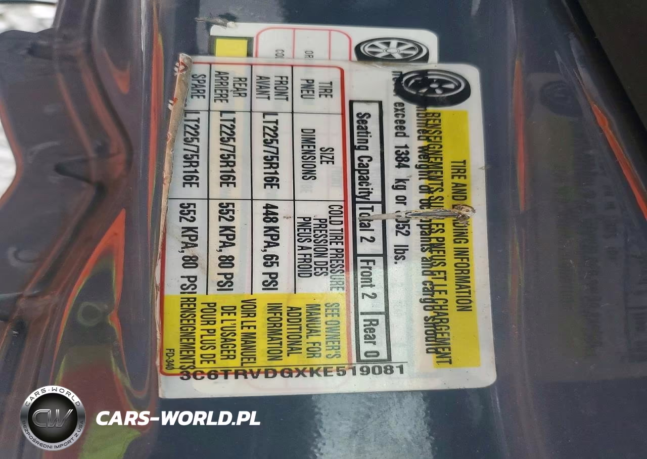 2019 Ram Promaster 2500 2500 High VIN:3C6TRVDGXKE519081 - 13